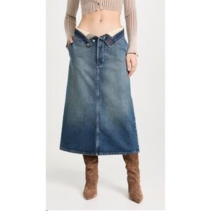 NWT EB Denim Lowrise Madison Maxi Skirt‎ Sz XS/Small $360